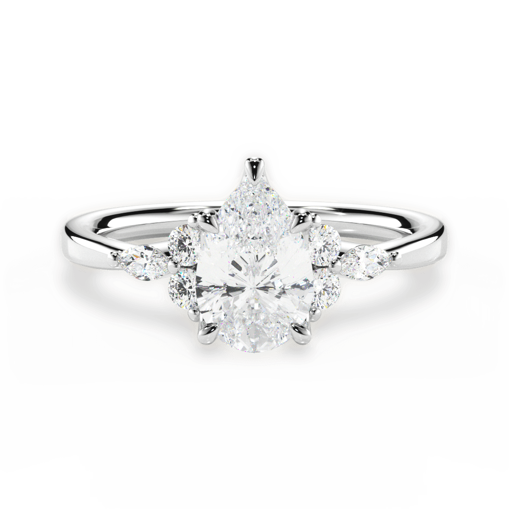 Cynthia Pear Cut Lab Grown Diamond Platinum Engagement Ring