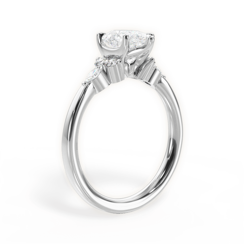 Cynthia Pear Cut Lab Grown Diamond Platinum Engagement Ring - View 3