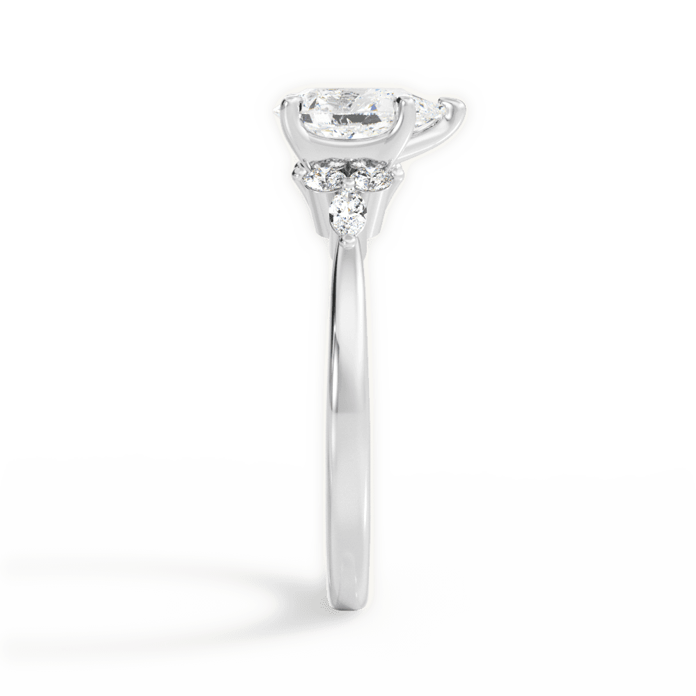 Cynthia Pear Cut Lab Grown Diamond 14Kt White Gold Engagement Ring - View 2