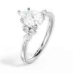 Cynthia Pear Cut Lab Grown Diamond Platinum Engagement Ring - View 4