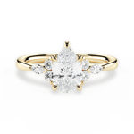 Cynthia Pear Cut Lab Grown Diamond 18Kt Yellow Gold Engagement Ring