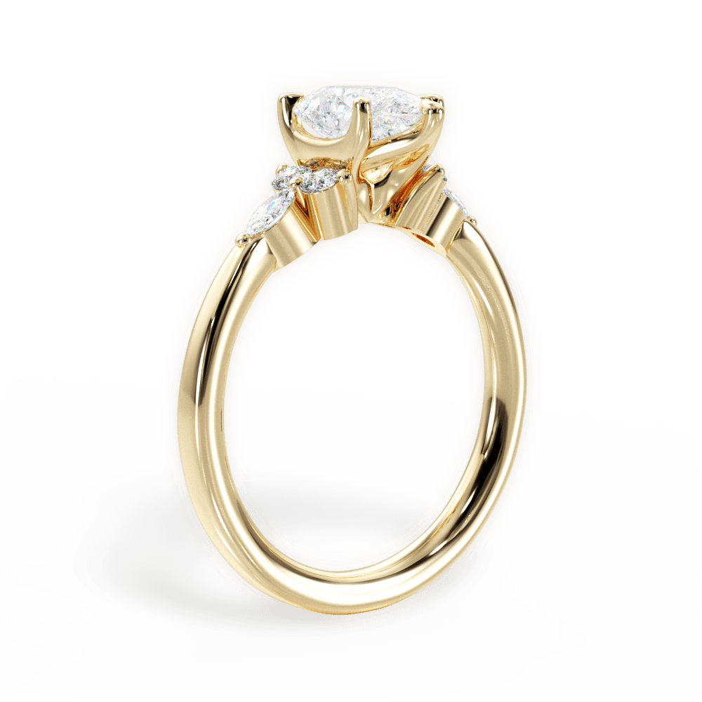 Cynthia Pear Cut Lab Grown Diamond 18Kt Yellow Gold Engagement Ring - View 2