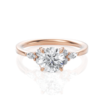 Cynthia Round Cut Lab Grown Diamond 18Kt Rose Gold Engagement Ring