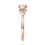 Cynthia Round Cut Lab Grown Diamond 18Kt Rose Gold Engagement Ring - View 3