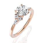 Cynthia Round Cut Lab Grown Diamond 18Kt Rose Gold Engagement Ring - View 2