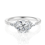 Cynthia Round Cut Lab Grown Diamond 14Kt White Gold Engagement Ring