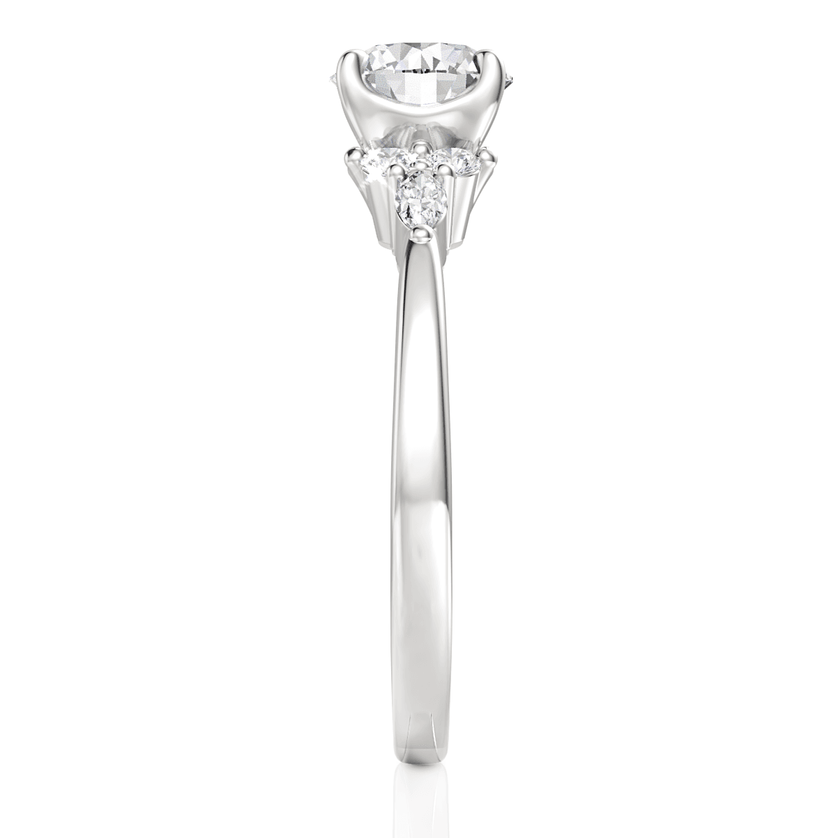 Cynthia Round Cut Lab Grown Diamond Platinum Engagement Ring - View 3