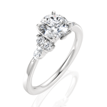 Cynthia Round Cut Lab Grown Diamond 14Kt White Gold Engagement Ring - View 4