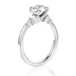 Cynthia Round Cut Lab Grown Diamond 18Kt White Gold Engagement Ring - View 2