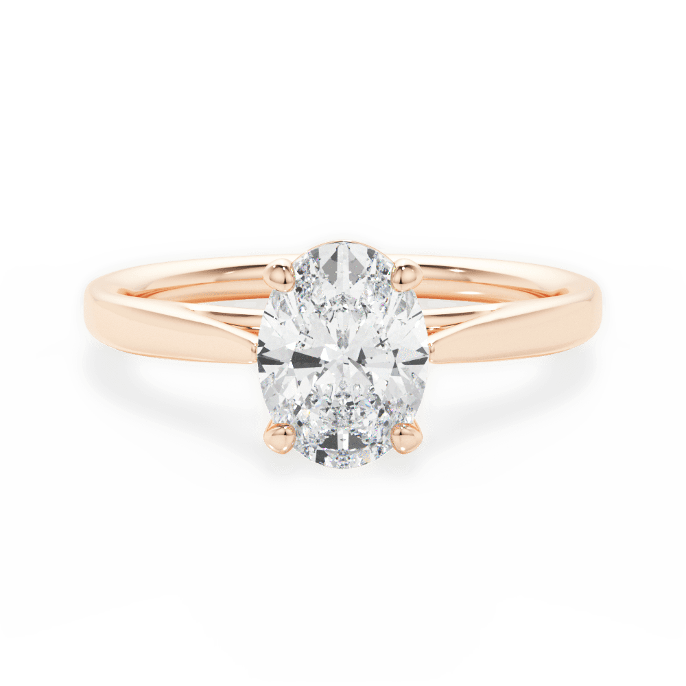 Angie Oval Cut Lab Grown Diamond 18Kt Rose Gold Engagement Ring