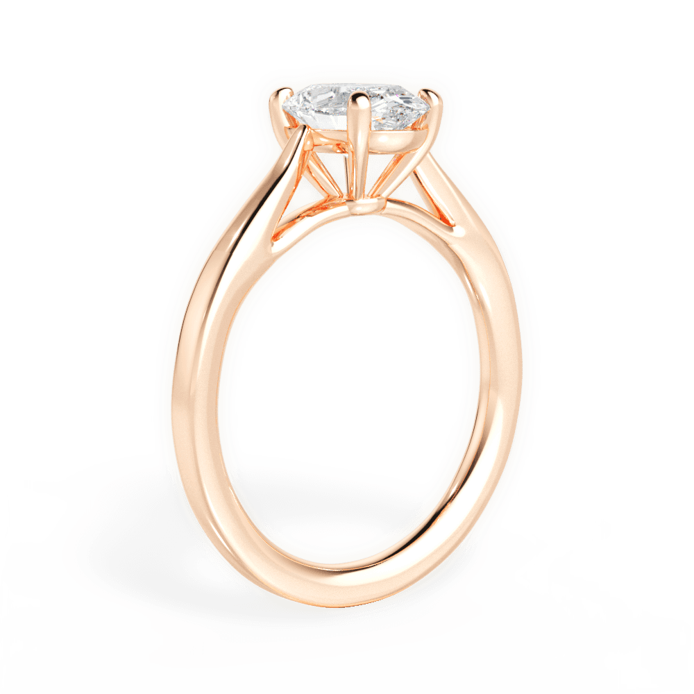 Angie Oval Cut Lab Grown Diamond 18Kt Rose Gold Engagement Ring - View 3