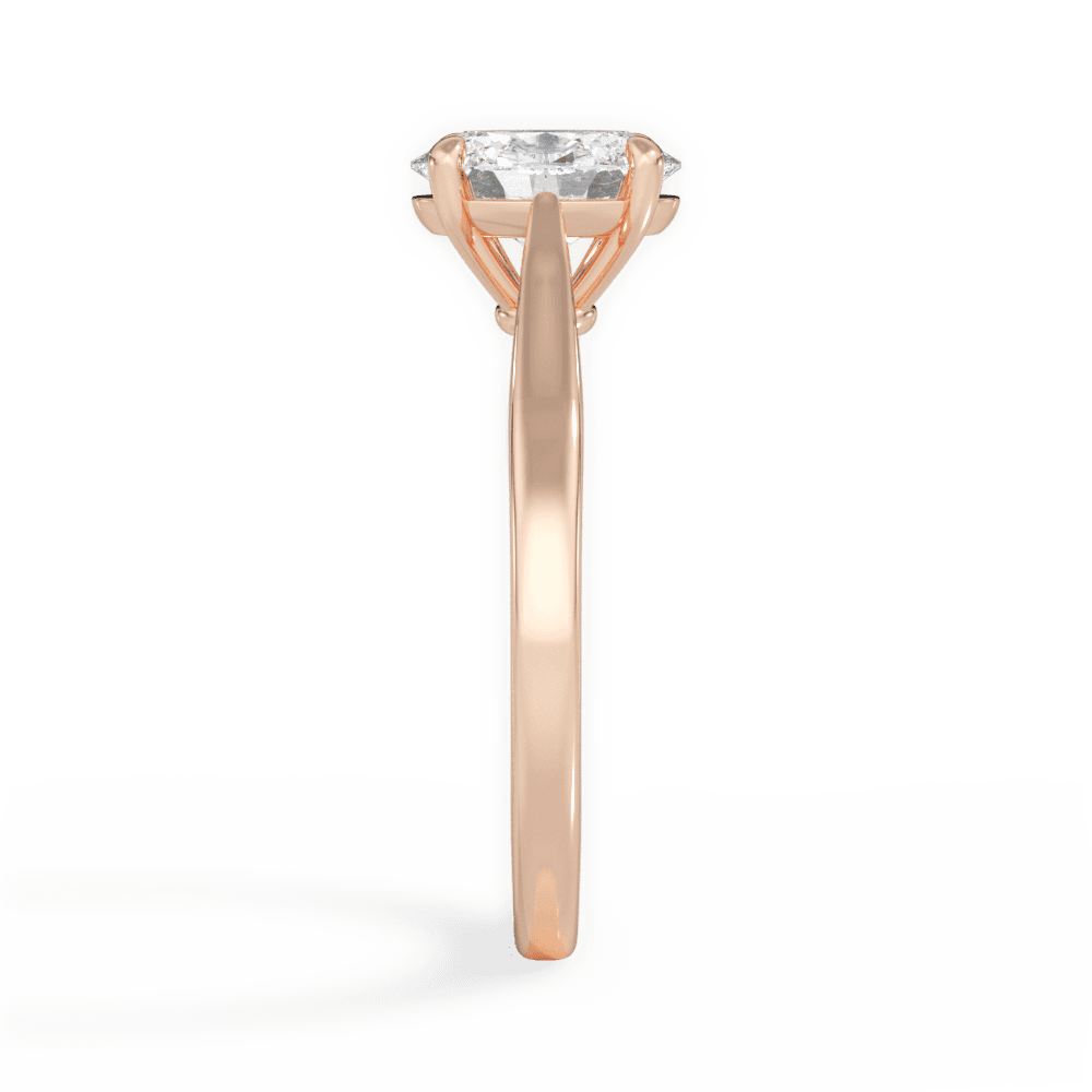 Angie Oval Cut Lab Grown Diamond 18Kt Rose Gold Engagement Ring - View 4