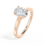 Angie Oval Cut Lab Grown Diamond 18Kt Rose Gold Engagement Ring - View 2
