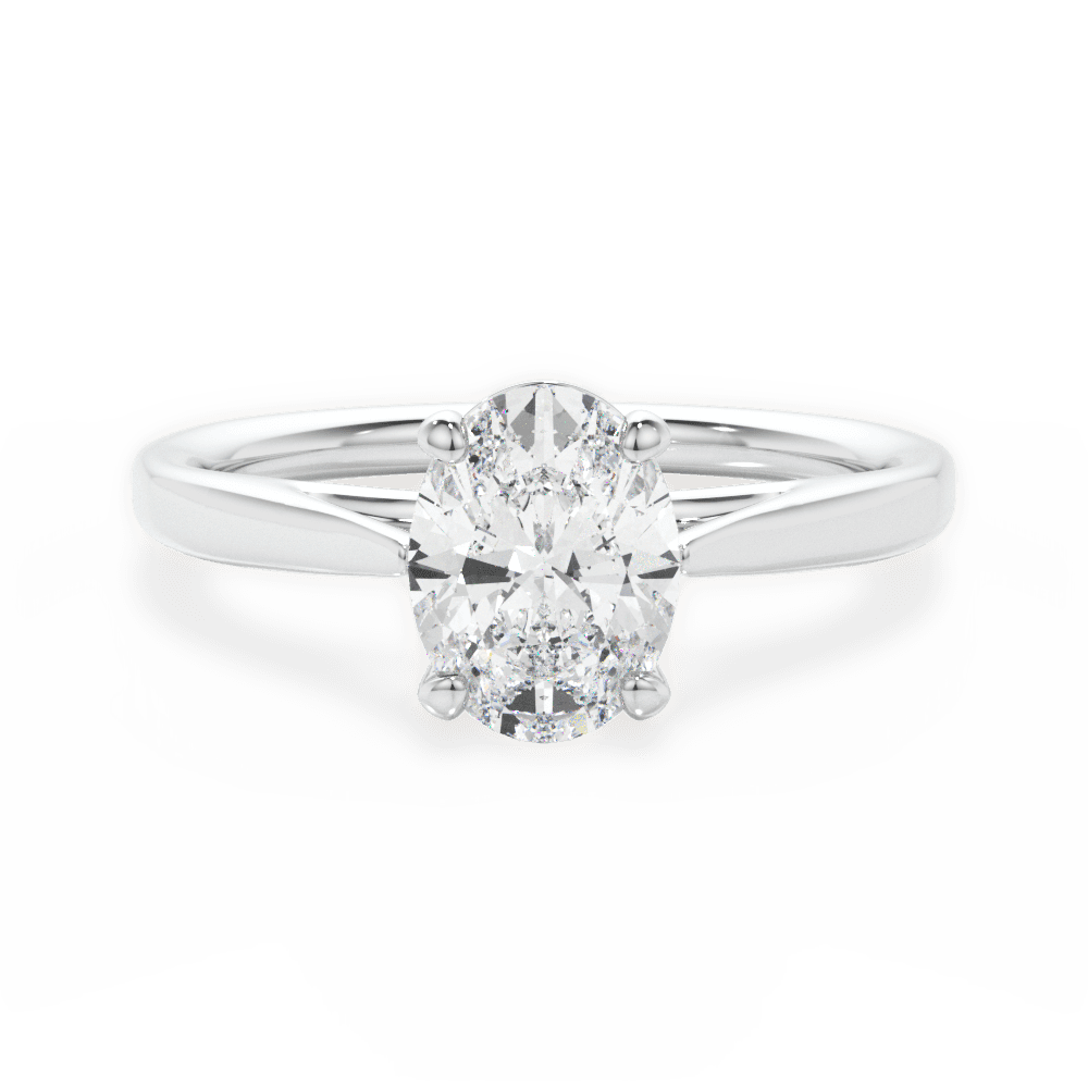 Angie Oval Cut Lab Grown Diamond Platinum Engagement Ring