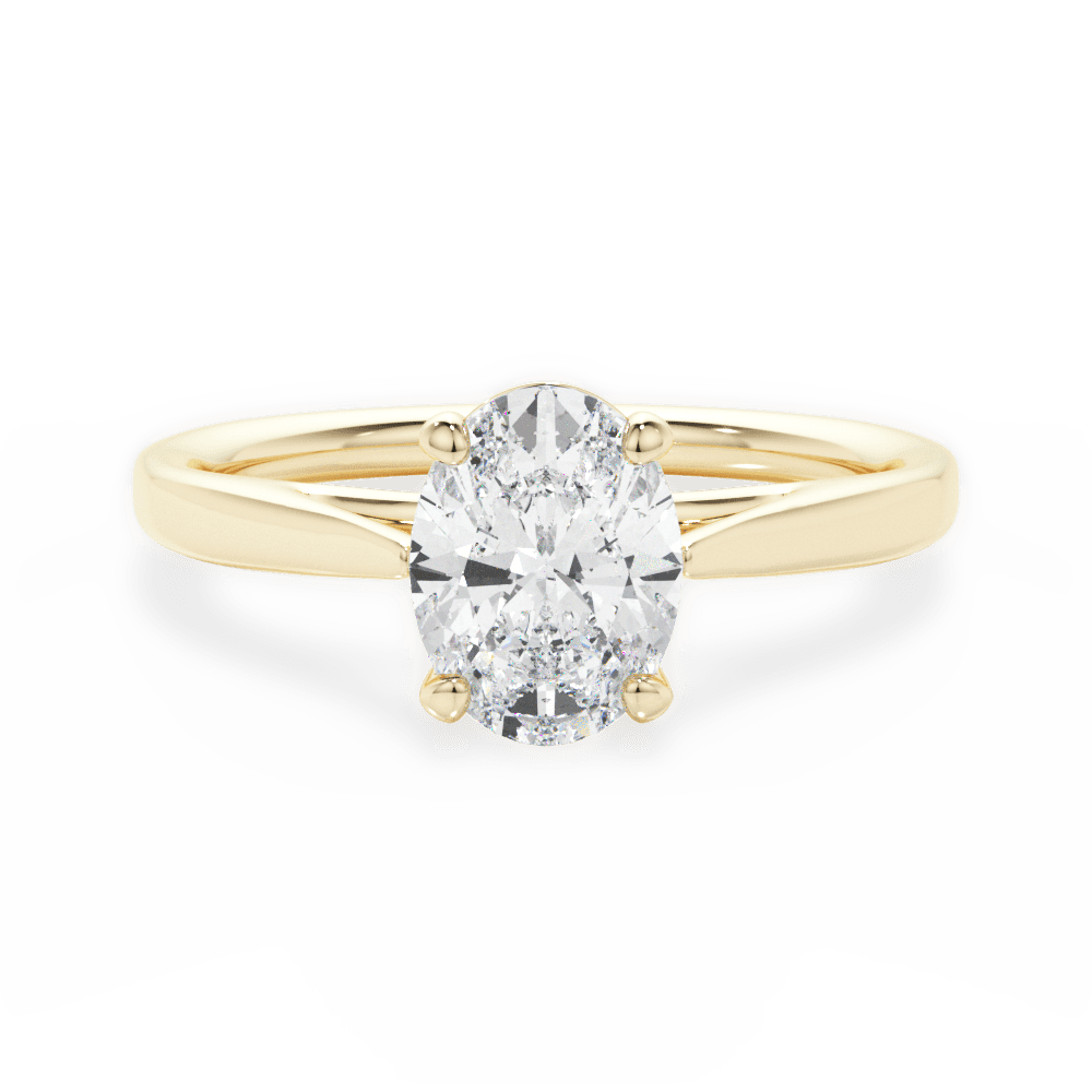 Angie Oval Cut Lab Grown Diamond 18Kt Yellow Gold Engagement Ring