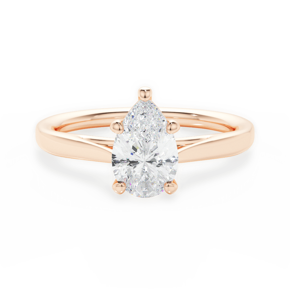 Angie Pear Cut Lab Grown Diamond 18Kt Rose Gold Engagement Ring