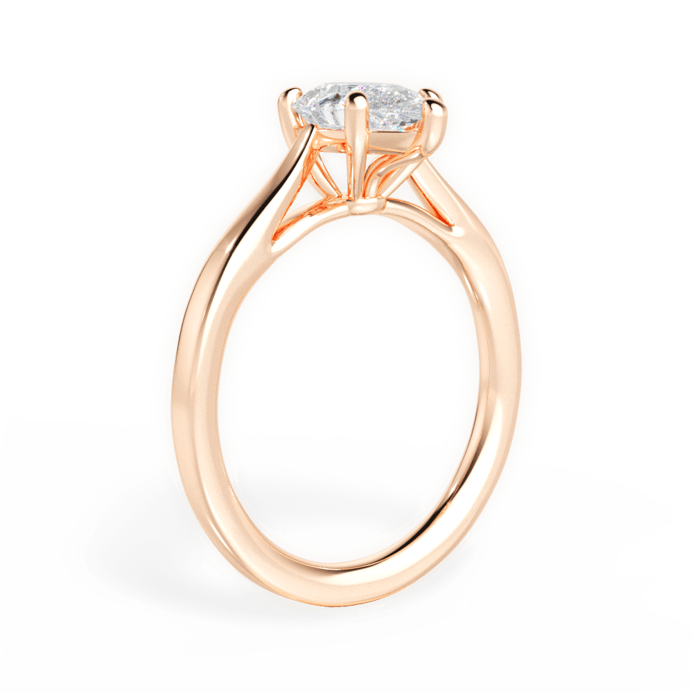Angie Pear Cut Lab Grown Diamond 18Kt Rose Gold Engagement Ring - View 4