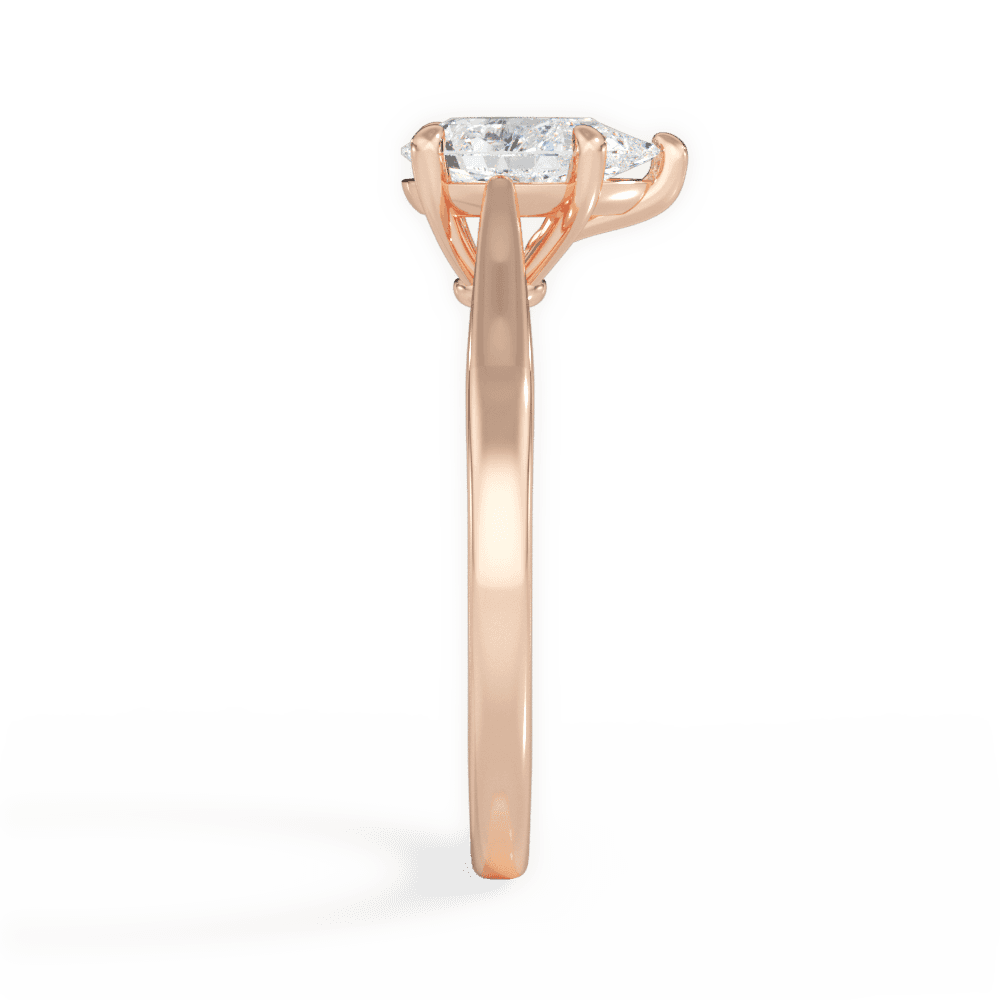 Angie Pear Cut Lab Grown Diamond 18Kt Rose Gold Engagement Ring - View 3