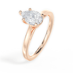 Angie Pear Cut Lab Grown Diamond 18Kt Rose Gold Engagement Ring - View 2