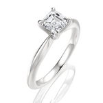 Beatrice Asscher Cut Lab Grown Diamond 14Kt White Gold Engagement Ring - View 2