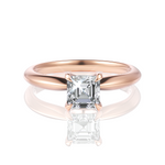 Beatrice Asscher Cut Lab Grown Diamond 18Kt Rose Gold Engagement Ring