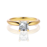 Beatrice Asscher Cut Lab Grown Diamond 18Kt Yellow Gold Engagement Ring