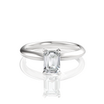 Beatrice Emerald Cut Lab Grown Diamond 18Kt White Gold Engagement Ring