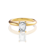 Beatrice Emerald Cut Lab Grown Diamond 18Kt Yellow Gold Engagement Ring