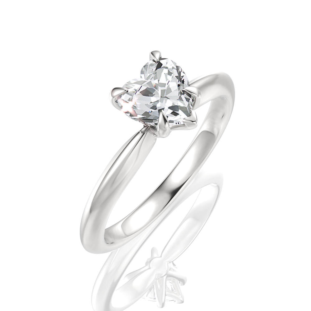 Beatrice Heart Cut Lab Grown Diamond 14Kt White Gold Engagement Ring - View 2