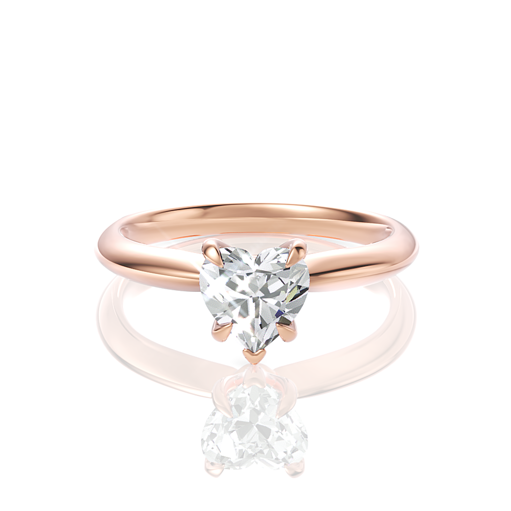 Beatrice Heart Cut Lab Grown Diamond 18Kt Rose Gold Engagement Ring