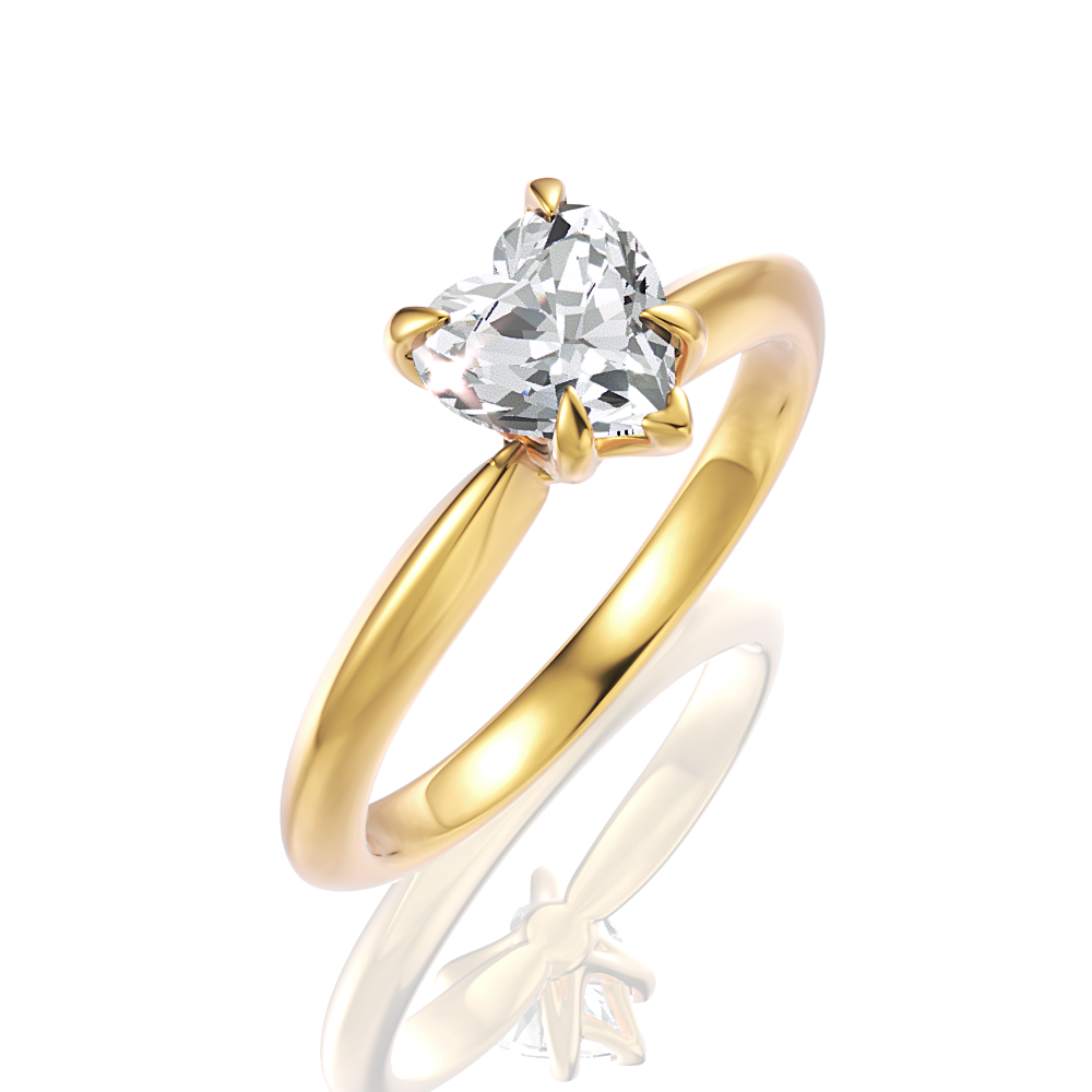 Beatrice Heart Cut Lab Grown Diamond 18Kt Yellow Gold Engagement Ring - View 2