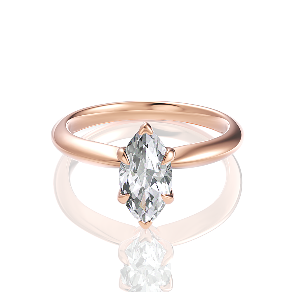 Beatrice Marquise Cut Lab Grown Diamond 18Kt Rose Gold Engagement Ring