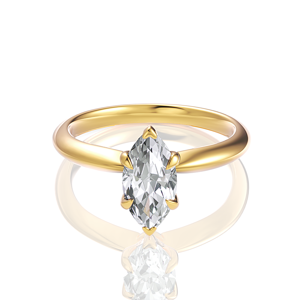 Beatrice Marquise Cut Lab Grown Diamond 18Kt Yellow Gold Engagement Ring