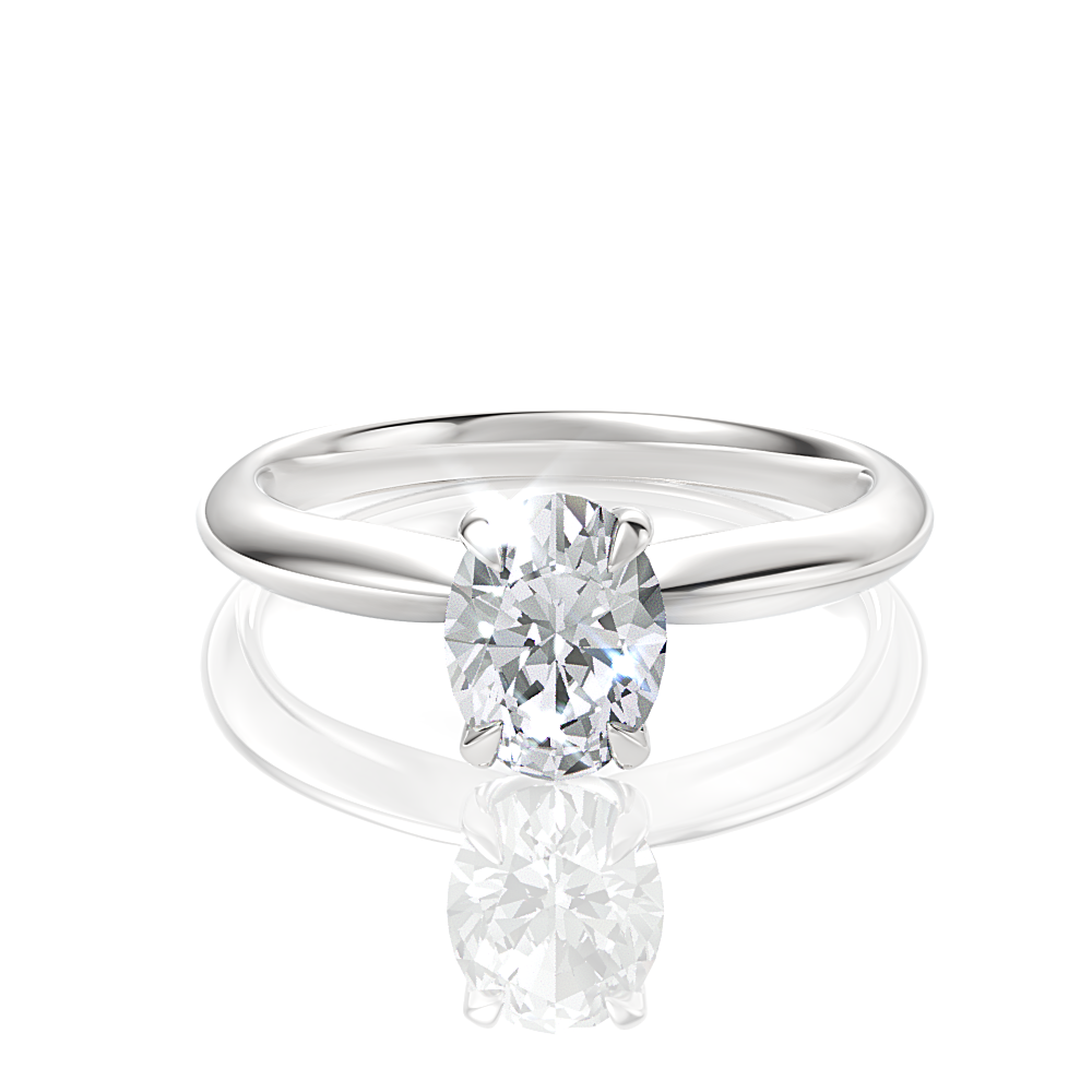 Beatrice Oval Cut Lab Grown Diamond Platinum Engagement Ring