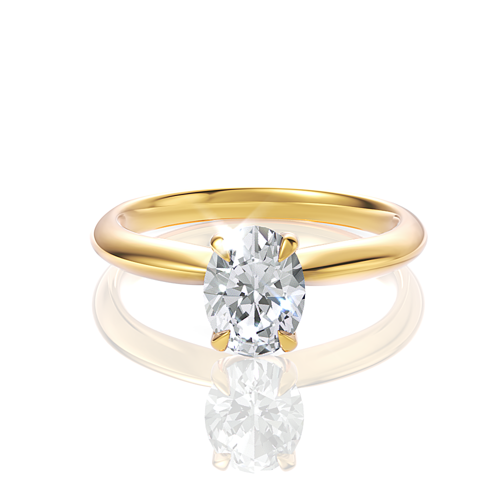 Beatrice Oval Cut Lab Grown Diamond 18Kt Yellow Gold Engagement Ring