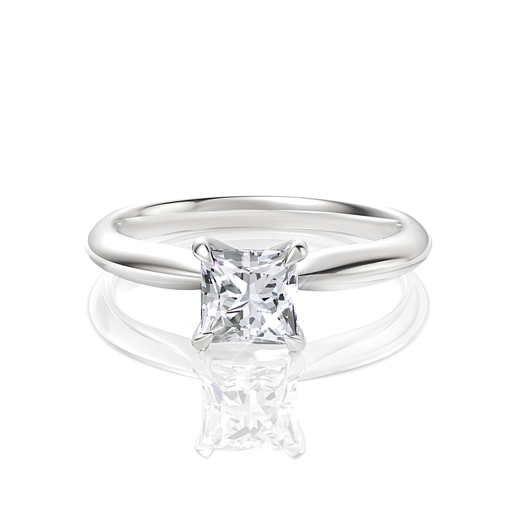 Beatrice Princess Cut Lab Grown Diamond 18Kt White Gold Engagement Ring
