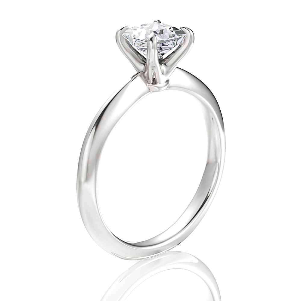 Beatrice Princess Cut Lab Grown Diamond 18Kt White Gold Engagement Ring - View 3