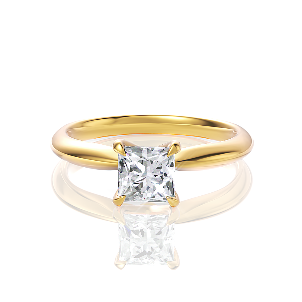 Beatrice Princess Cut Lab Grown Diamond 18Kt Yellow Gold Engagement Ring