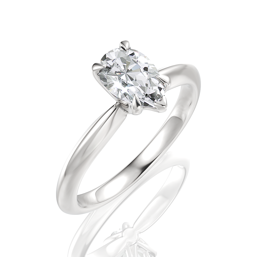 Beatrice Pear Cut Lab Grown Diamond Platinum Engagement Ring - View 2