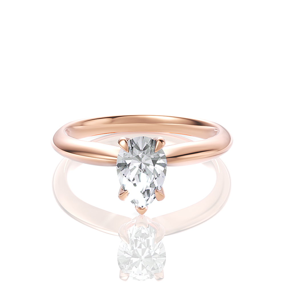 Beatrice Pear Cut Lab Grown Diamond 18Kt Rose Gold Engagement Ring