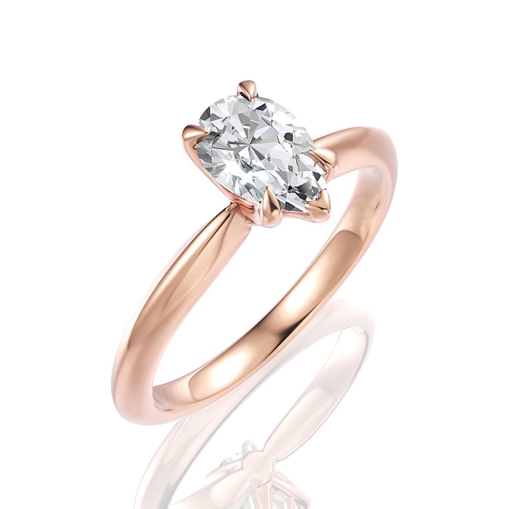 Beatrice Pear Cut Lab Grown Diamond 18Kt Rose Gold Engagement Ring - View 2