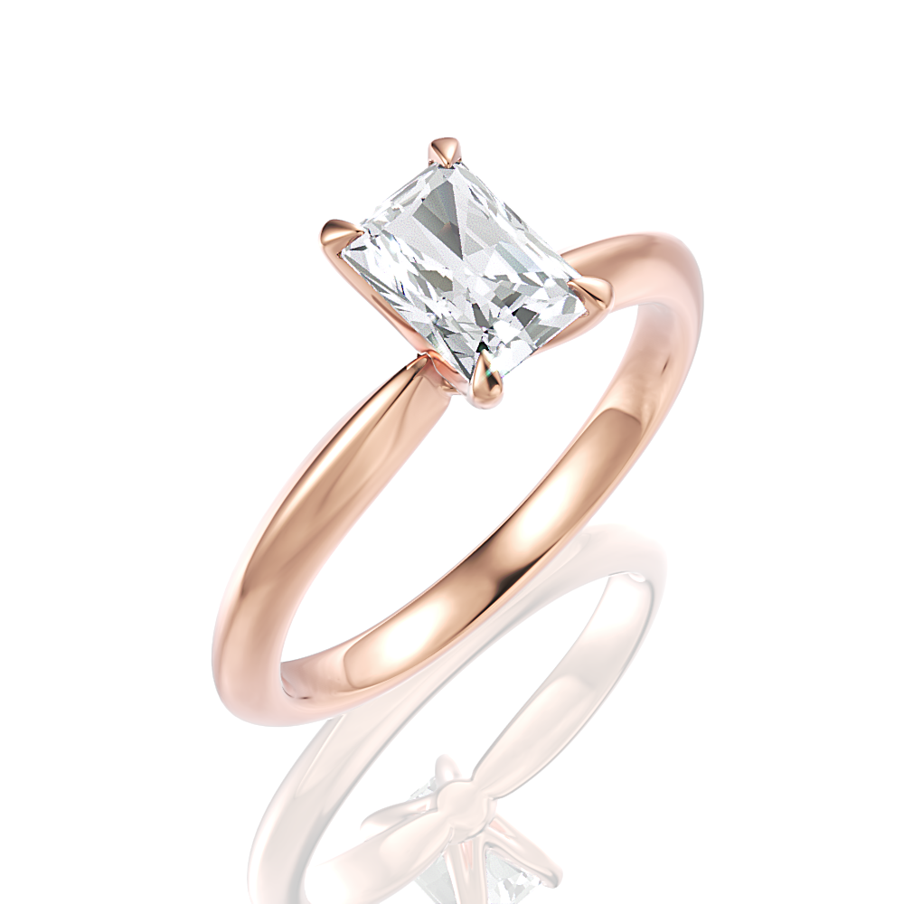 Beatrice Radiant Cut Lab Grown Diamond 18Kt Rose Gold Engagement Ring - View 2