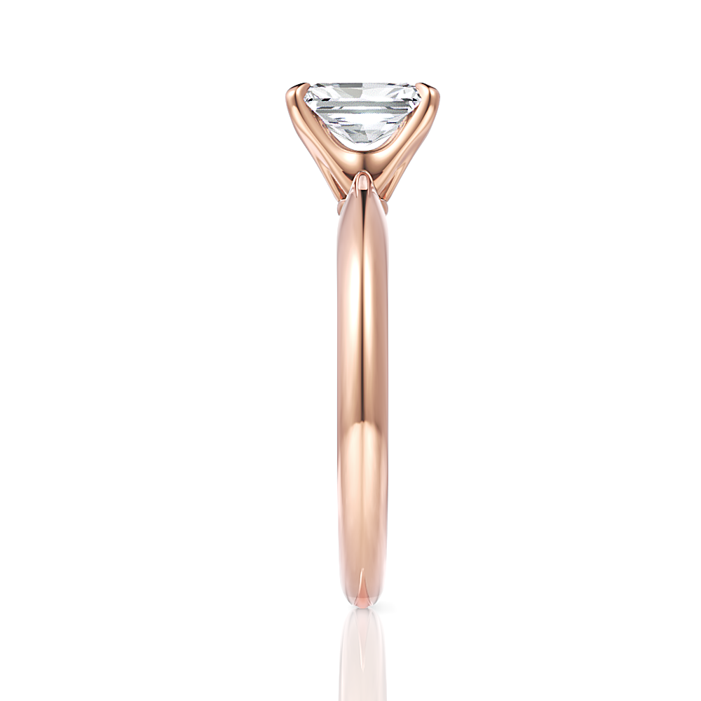 Beatrice Radiant Cut Lab Grown Diamond 18Kt Rose Gold Engagement Ring - View 4