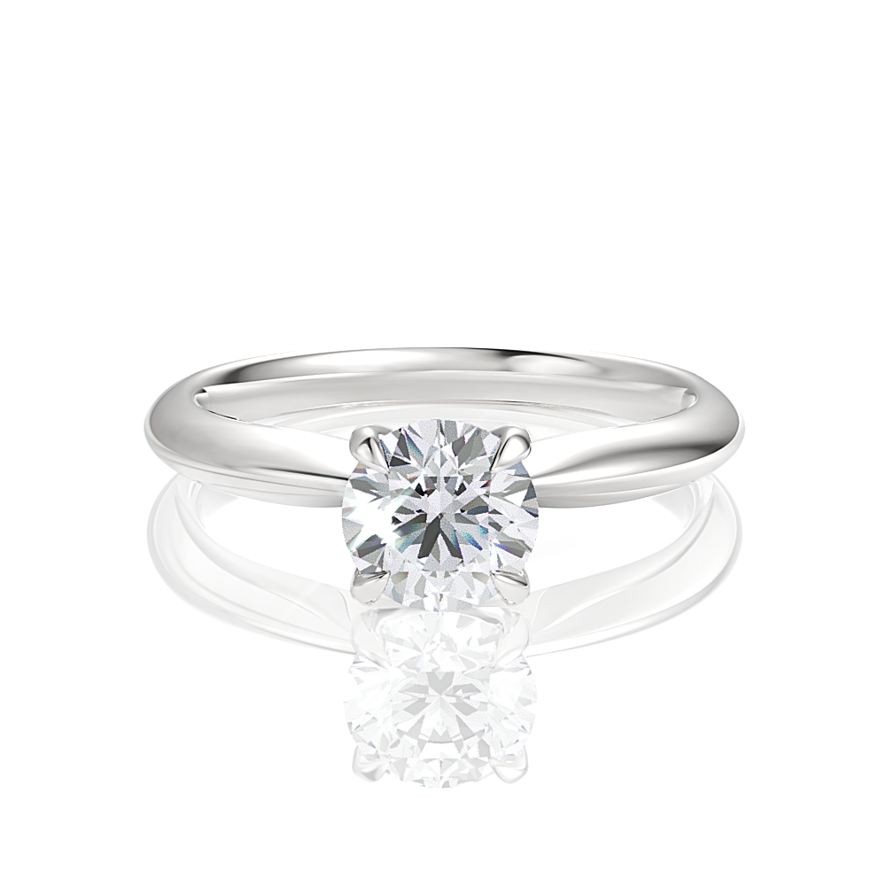 Beatrice Round Cut Lab Grown Diamond 14Kt White Gold Engagement Ring