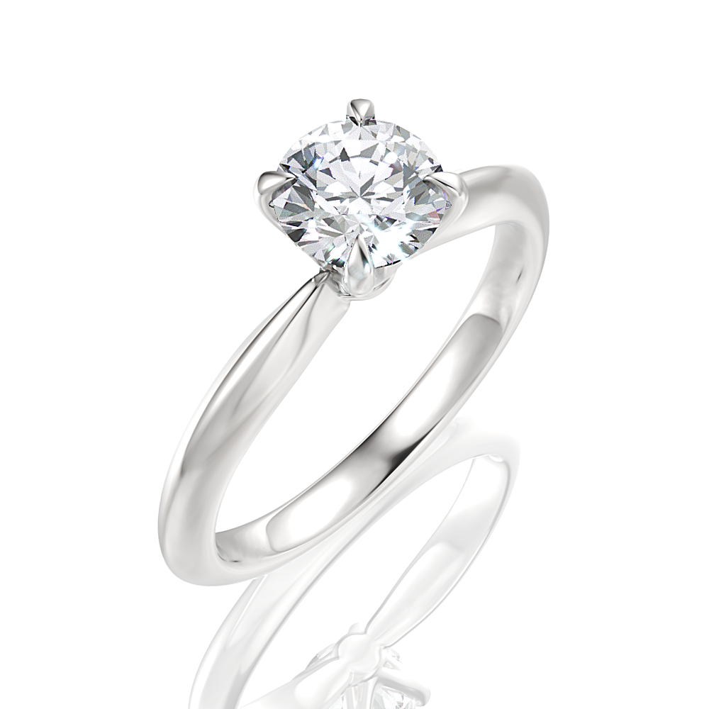 Beatrice Round Cut Lab Grown Diamond 14Kt White Gold Engagement Ring - View 2