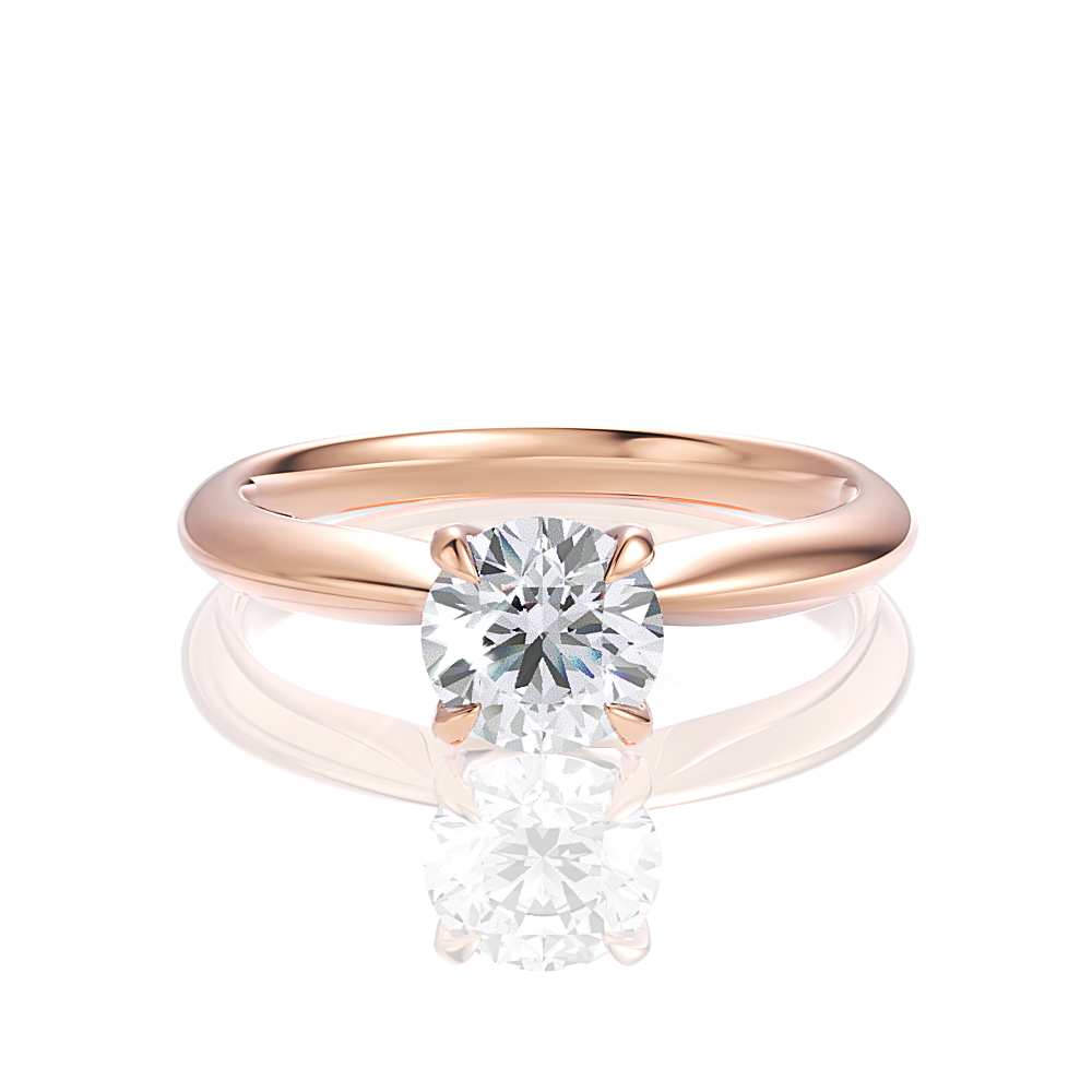 Beatrice Round Cut Lab Grown Diamond 18Kt Rose Gold Engagement Ring