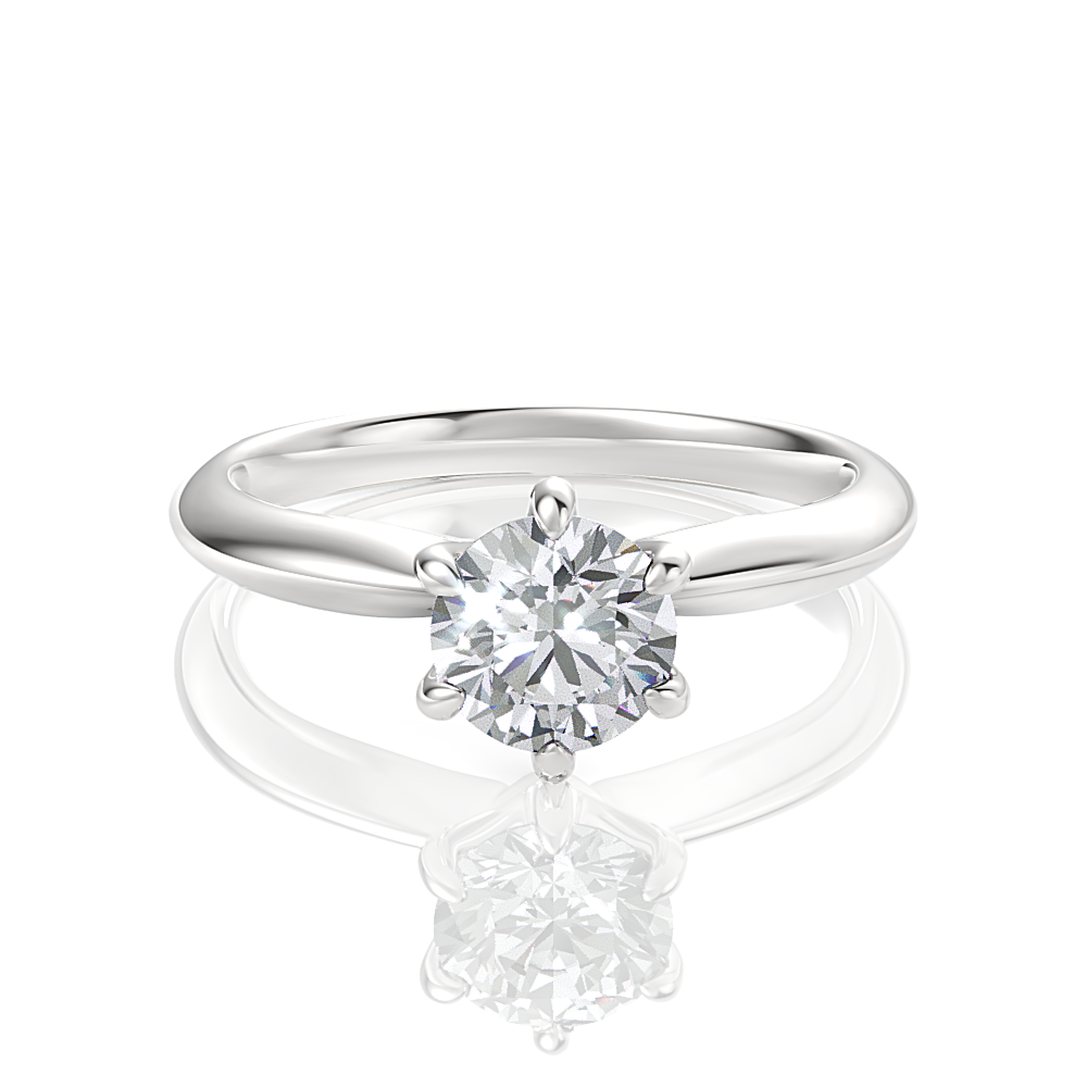 Andrea Round Cut Lab Grown Diamond Platinum Engagement Ring