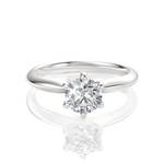 Andrea Round Cut Lab Grown Diamond Platinum Engagement Ring