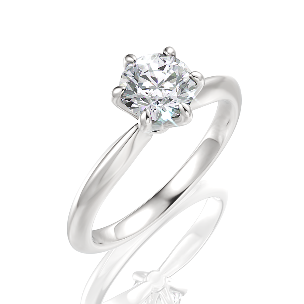 Andrea 18Kt White Gold Round Cut Engagement Ring – HS Foster