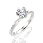 Andrea Round Cut Lab Grown Diamond Platinum Engagement Ring - View 2